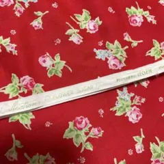 LECIEN FLOWER SUGAR ローズ柄 赤地 綿生地