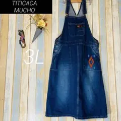 【TITICACA MUCHO 】大きめ　デニム サロペットスカート 15 3Lのサムネイル