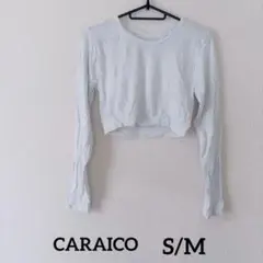CARAICO 【S/M】ホワイト クロップド長袖Tシャツ