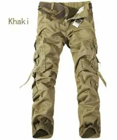 メンズ 作業ズボン 作業服 カーゴパンツ ワークパンツ 多機能 ロングパンツM