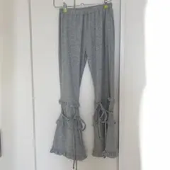 フリルリブフレアパンツ