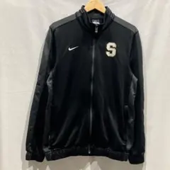 ナイキ トラックジャケット ブラック 刺繍ロゴ Mサイズ ジャージ 古着