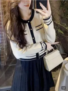 shein ベージュ ニットカーディガン 長袖