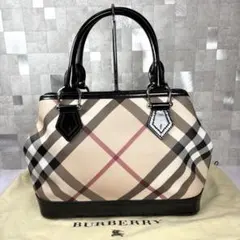 近年モデル バーバリー BURBERRY メガチェック ハンドバッグ レザー