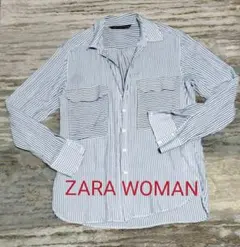 ZARA　WOMAN ストライプシャツブラウス
