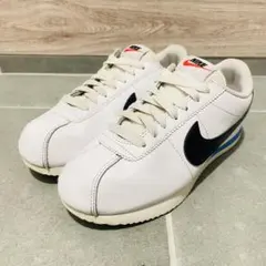 Nike レザー スニーカー ホワイト/ブラック/ブル- 24cm