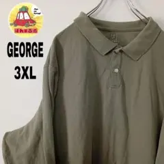 usa古着 GEORGE　長袖ポロシャツ　3XL　オリーブのサムネイル