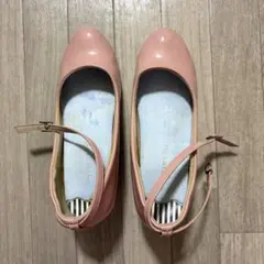 ピンク バレリーナパンプス アンクルストラップ