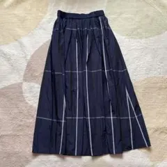 UNITED ARROWS チェック タフタ フレアスカート ネイビーサイズ36