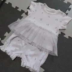 パジャマ ベビー 子供 さくらんぼ柄 チュール付き 上下セットのサムネイル