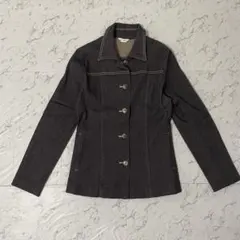 デニムジャケット　伸縮性　ストレッチジャケット インディゴブルー　シンプル 38