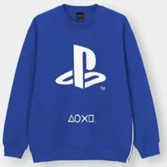 GU ダブルフェイスビッグプルオーバー 長袖PlayStationブルー S