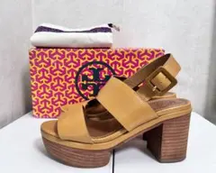 ToryBurch サンダル 5M 　キャメル　 本革