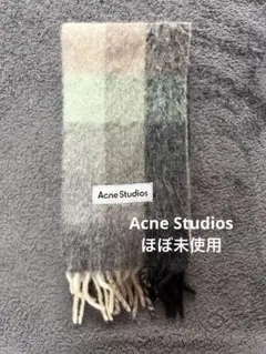 Acne Studios モヘアチェックスカーフ グリーン/グレー/黒