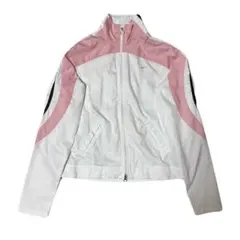 美品 Nike ジップアップ　ナイロンジャケット ホワイト ピンク　M