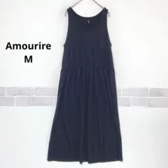 アムリール カットソーワンピース M ノースリーブ ブラック ロング丈 J432のサムネイル