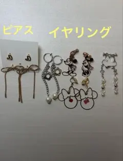 【まとめ売り】ピアス イヤリング 6点セット ディズニー ミッキー リボン