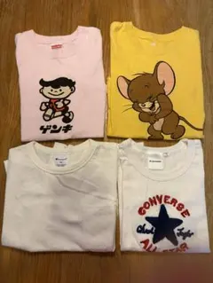 ゲンキ乳業・トムとジェリー・コンバース ・チャンピオンTシャツ4セット 120