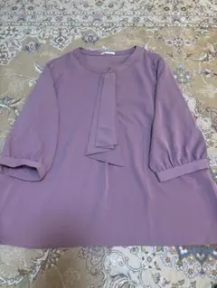 美品★ハニーズ　ボウタイ ブラウス　L ピンク　6分袖　GLACIER