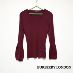 BURBERRY LONDON シルク カシミヤ混 ラメニット ホースロゴ刺繍
