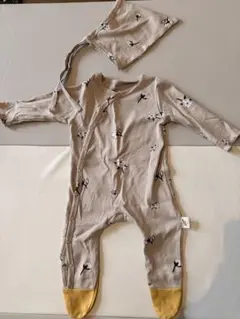 ベビー ロンパース 66 帽子付き セット 花柄 韓国子供服風