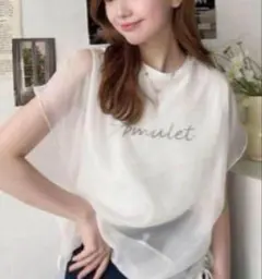 新品　モーメントプラス　シアーカバーフレンチスリーブTシャツのサムネイル