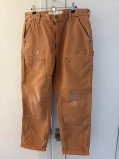 【Carhartt】34×30ダブルニーB01ダック生地ワークパンツ(USA産)