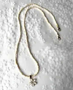 ビーズネックレスy2k　イエローMIX はな　［Ａ６]