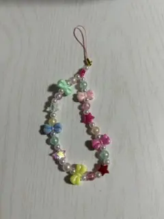 パステルカラー リボン 星 ストラップ