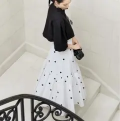 本日価格☆セルフォードフレアスカート38(M～L)極美品 未使用に近い CELFORD セルフォード チュールシアースカート/フレア/黒/38