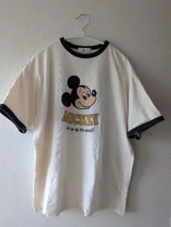 MN.L ミッキーマウス プリント リンガーTシャツ