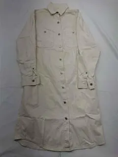 ■カルバンクライン アイボリー 長袖 シャツワンピース　Ｍ