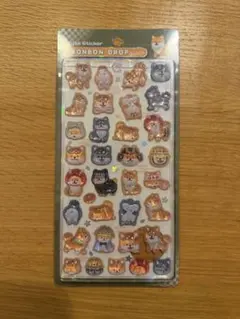 ボンボンドロップシール　和柄　柴犬