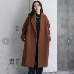お値下げしました　JEANASIS ウールチェスターロングコート　ブラウン