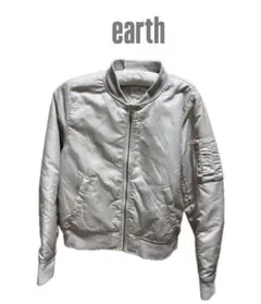 earth シルバー ボンバージャケット