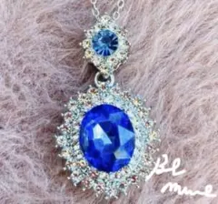 復刻品★blue 英国アンティーク調サファイアカラーネックレスコスプレ社交ダンス