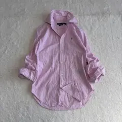 ラルフローレンスーパースリムフィットストライプ長袖シャツダウンボタン