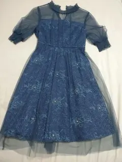 パーティードレス ネイビー 結婚式 同窓会 謝恩会