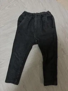 ダークグレー ロングパンツ ウエストゴム