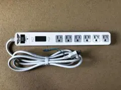 サージプロテクション＆ワットメーター付き 6個口 OAタップ 2m