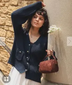 titivate✴︎ ポケット付きパールボタンニットカーディガン