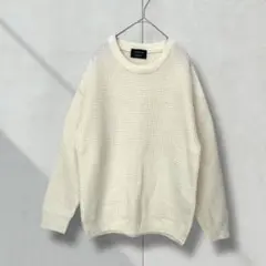 2842【CONFIRM】ニットセーター　長袖　白　Ｍ　カジュアル　クルーネック
