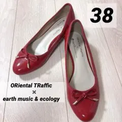 ORiental TRaffic earth コラボ バレエシューズ 赤 38
