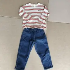 キッズユニクロ長袖Tシャツ120cmとGUデニムパンツ110cmセット