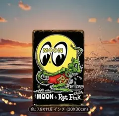 新品　ムーンアイズ×ラットフィンク　ブリキ看板　ブリキプレート　a591