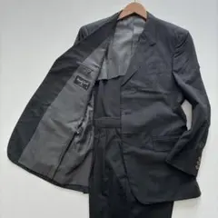 希少品 シルク混】RING JACKET スーツセットアップ 光沢感 シルバー