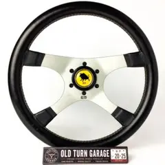 希少 モモ チェルト 37φ レザーステアリング ポリッシュスポーク