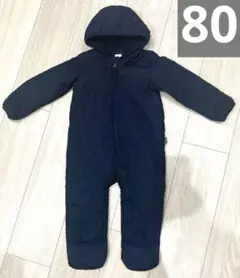 美品　babyGAP ベビー フード付きコート　キルティング　紺　星