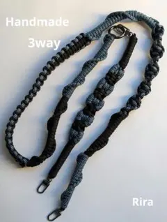 3way青×黒リボンスマホショルダー