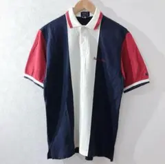90s PEARLY GATES マルチカラー　ポロシャツ半袖　メンズM 古着
